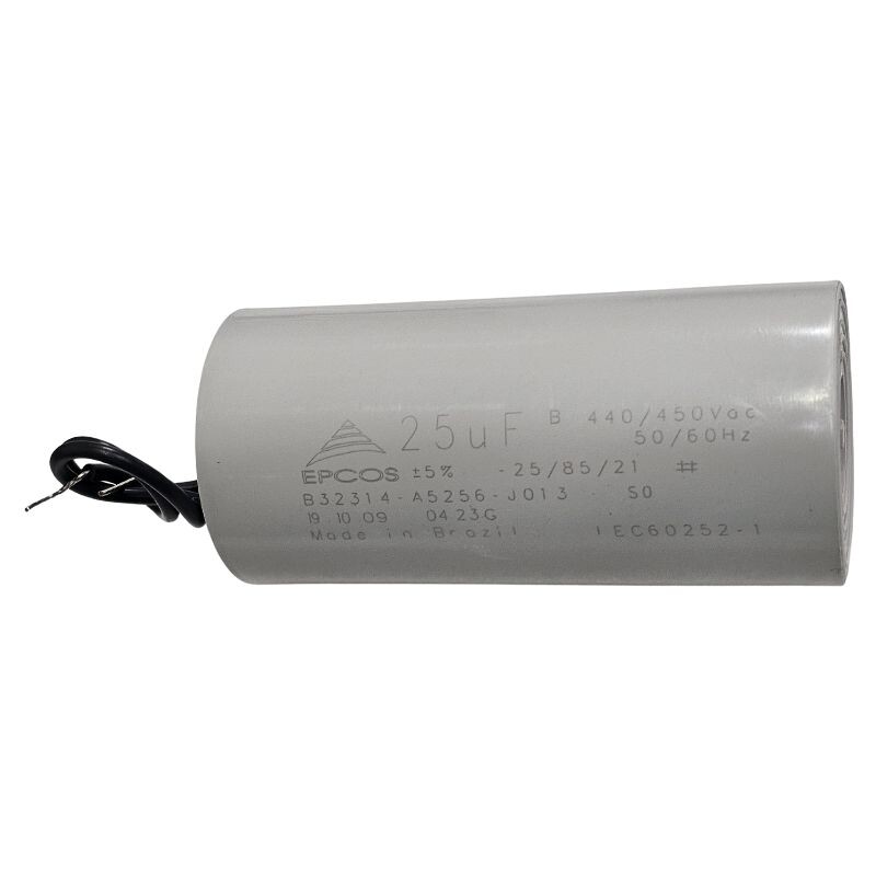 Capacitor Polipropileno 25uF x 440/450Vac 50/60Hz Plástico Fio Epcos