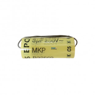 Capacitor Poliéster 3uF x 250V Axial B32669 Epcos