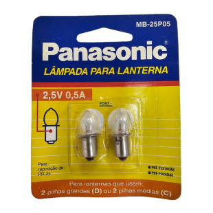 Lâmpada Para Lanterna 0,5A 2,5V  MB-25P05 Panasonic Kit 2pçs