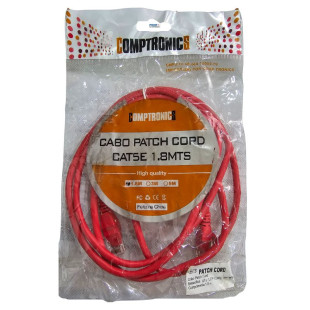 Cabo Patch Cord CAT5E 1.8mts NP511-R Vermelho Comptronics