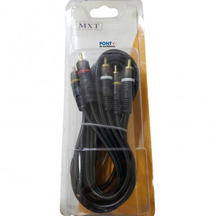 Cabo 3RCA + 3RCA Gold 1,80M Profissional 4MM Blister MXT