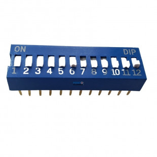 Chave Dip Switch KF1001 12 Contatos Azul 180º 