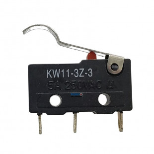 Chave Micro Switch KW11-3Z-3 5A 250Vac 3 Terminais Haste com Curva
