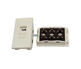 Chave HH 110V/220V 10A Deslizante Branca 6 Terminais 