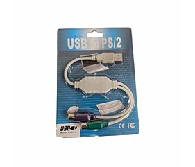 Cabo Conversor USB A 2.0 Macho x 2x PS2 Fêmea