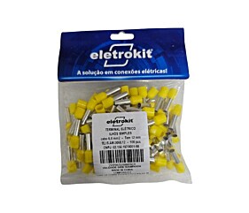 Terminal Ilhos Amarelo Para Cabos de 6mm Kit 100pçs