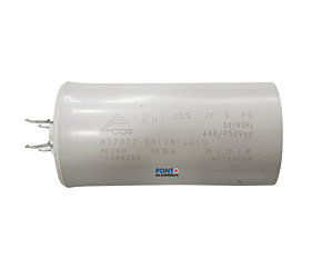 Capacitor Polipropileno 12uF x 440/450Vac 50/60Hz Plástico Faston Epcos