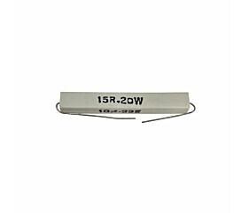 Resistor 15R 20W 10% Axial Porcelana 1