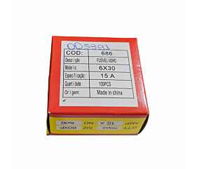 Fusível 15A 250V Grande 6X30 Vidro