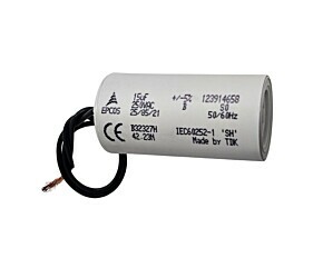 Capacitor Polipropileno 15uF x 250Vac 50/60Hz Plástico Fio Epcos