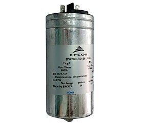 Capacitor Polipropileno 15uF x 660Vac 50/60Hz Aluminio Com Parafuso de Fixação Epcos