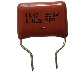 Capacitor Poliéster 180K x 250V = 184J 250V Pré Formado
