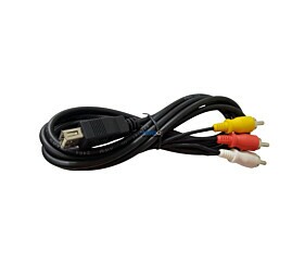 Cabo de Vídeo 3 Plugs RCA Para USB Fêmea 2 Metros Preto Tblack