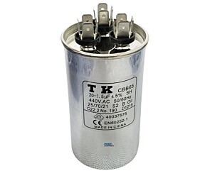 Capacitor Polipropileno Duplo 20+1.5uF x 440Vac 50/60Hz CBB65 TK