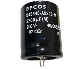 Capacitor Eletrolítico 2200uF x 200V RD 85º Snapin Epcos