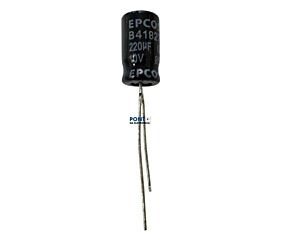 Capacitor Eletrolítico 220uF x 10V RD 85º