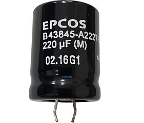 Capacitor Eletrolítico 220uF x 200V 85º Snapin Epcos