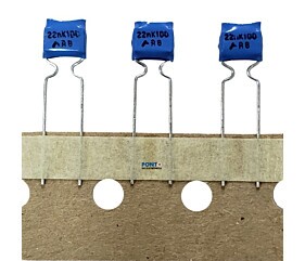 Capacitor Poliéster 22K X 100V = 22NK100 10% Mini Blue B32559