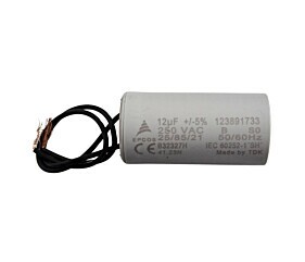 Capacitor Polipropileno 12uF x 250Vac 50/60Hz Plástico Fio Epcos