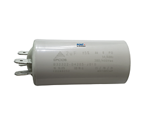 Capacitor Polipropileno 2uF x 380/400Vac 50/60Hz Plástico Faston Epcos