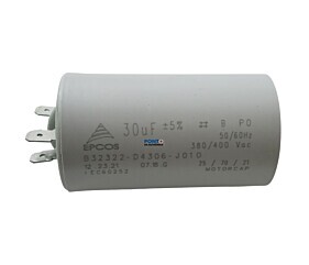 Capacitor Polipropileno 30uF x 380/400Vac 50/60Hz Plástico Faston Epcos