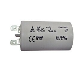 Capacitor de Partida 10uF x 440/450Vac 50/60Hz Plástico Faston Epcos