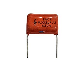 Capacitor Poliéster 33K x 630V = TACF 0,033uF/J/630V