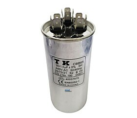 Capacitor Polipropileno Duplo 35+1,5uF x 440Vac 50/60Hz Alumínio CBB65 TK