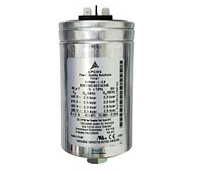 Capacitor Polipropileno 3,34Kvar x 440V 46uF Alumínio Com Parafuso de Fixação Epcos
