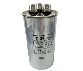 Capacitor Polipropileno Duplo 40+2.5uF x 440Vac 50/60Hz CBB65 TK