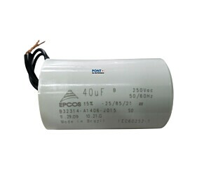 Capacitor Polipropileno 40uF x 250Vac 50/60Hz Plástico Fio Epcos