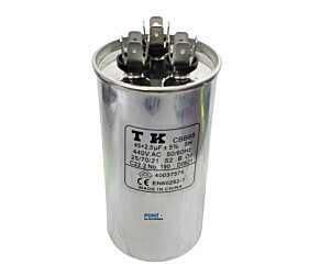 Capacitor Polipropileno Duplo 45+2,5uF x 440Vac 50/60Hz CBB65 TK