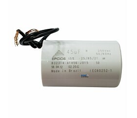 Capacitor Polipropileno 45uF x 250V 50/60Hz Plástico Fio Epcos