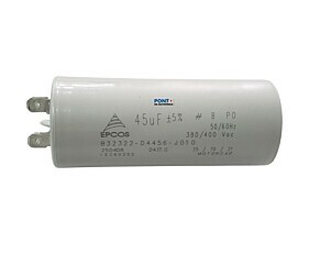 Capacitor Polipropileno 45uF x 380/400Vac 50/60Hz Plástico Faston Epcos