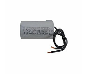 Capacitor de Partida 4uF x 440V 50/60Hz Plástico Fio TK