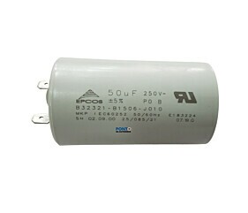 Capacitor Polipropileno 50uF x 250Vac 50/60Hz Plástico Faston Epcos