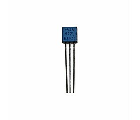 Transistor 2N5771 Motorola PNP em encapsulamento TO-92 para circuitos de chaveamento, manutenção eletrônica, automação e projetos eletrônicos.