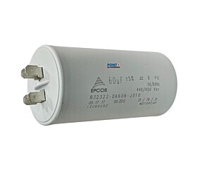 Capacitor Polipropileno 60uF x 440/450Vac 50/60Hz Plástico Faston Epcos