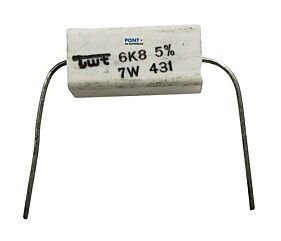 Resistor 6K8 7W 5% Axial Porcelana Branca 