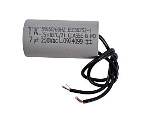 Capacitor Polipropileno 7uF x 250Vac 50/60Hz Plástico Fio Tk