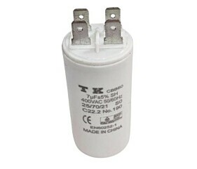 Capacitor Polipropileno 7uF x 400Vac Plástico Faston CBB60 TK 30DX60A