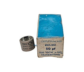 Capacitor Cerâmico 50PF x 7500Vdc = 7.5Kv 10% NP0 850S-50Z Centralab