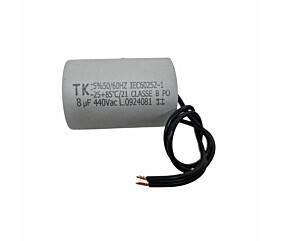 Capacitor de Partida 8uF x 440Vac 50/60Hz Plástico Fio TK 35Dx50A