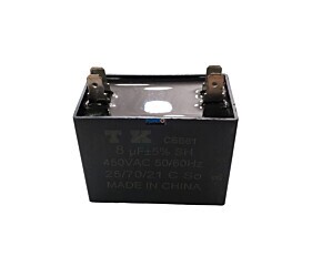 Capacitor Polipropileno 8uF x 450V 50/60Hz Faston CBB61 TK