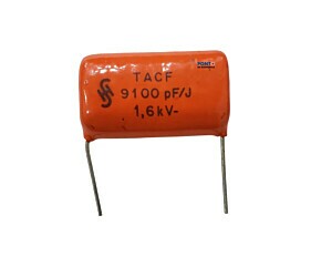 Capacitor Poliéster 9K1 x 1K6 5% = TACF 9100pF/J 1,6kV