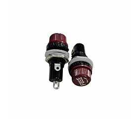 Porta Fusível Pequeno 5x20 BLX-1 Para Painel Tampa Vermelha 1