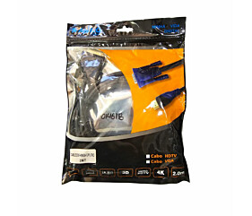 Cabo Cable DVI-I + SVGA Com Filtro 2MT Preto Kanko 1