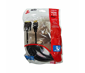 Cabo Para Conexão Digital de Vídeo HDMI+DVI 2M Preto 1