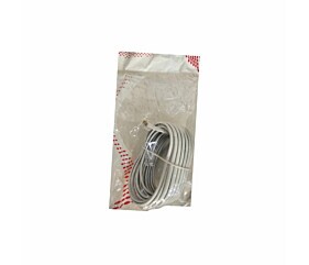 Cabo para Telefone RJ11 Branco 5 Metros com conectores RJ11 macho nas duas extremidades, ideal para telefones, modems ADSL, fax e centrais PABX.