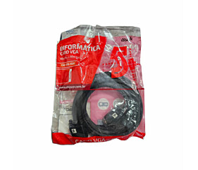 Cabo Vga Informática Macho + Macho Com Filtro Preto 5M 1